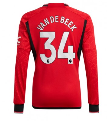 Manchester United Donny van de Beek #34 Replika Hjemmebanetrøje 2023-24 Langærmet
